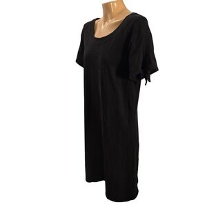 Talbots Petite‎ XL Black Cotton Tie Sleeve Tunic Dress Casual Comfort Everyday